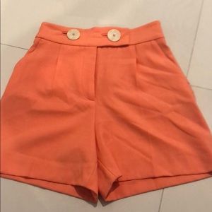 Zara neon orange long shorts